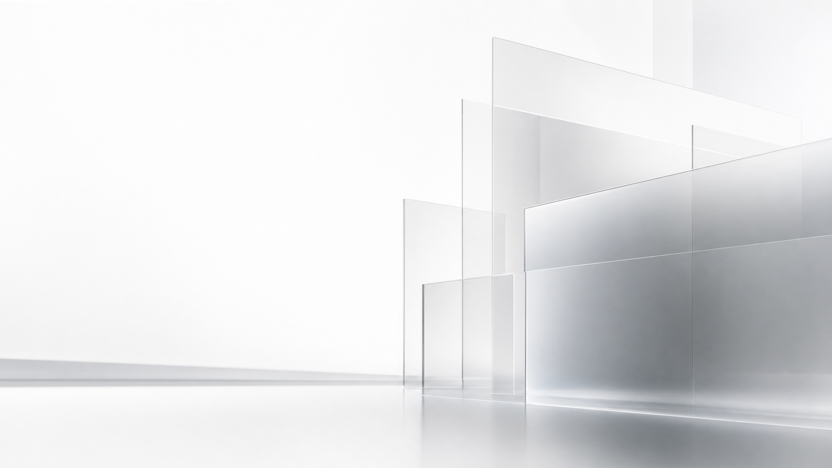 Abstract glass and silver laboratory surface used as a calm visual metaphor for digital health research.